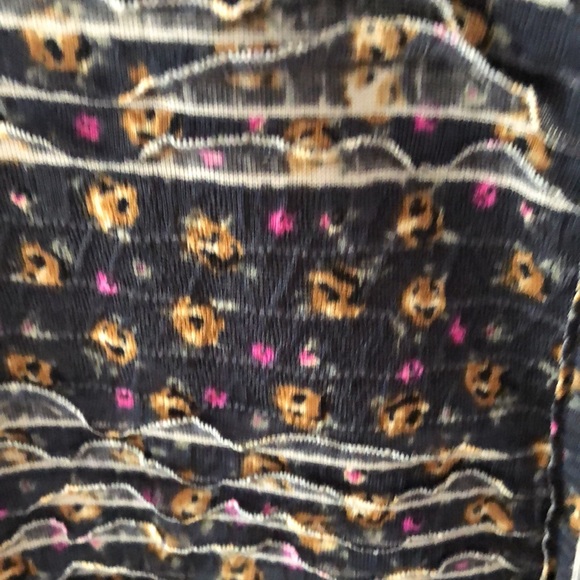 Free People Bodycon dress L dark gray with little flowers - Picture 3 of 4